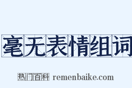 毫无表情组词是什么意思的图片